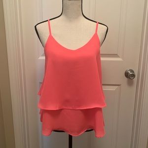 Bright pink flowy spaghetti strap top